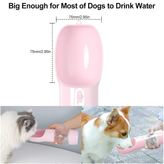 Portable Dog Water Bottle with Snack Compartment