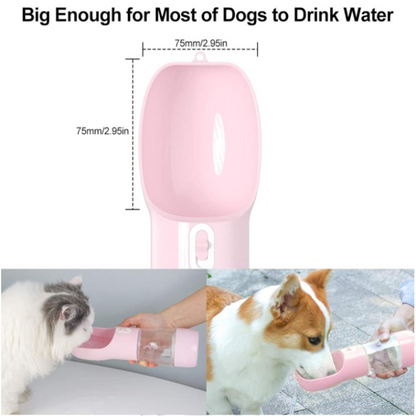 Portable Dog Water Bottle with Snack Compartment